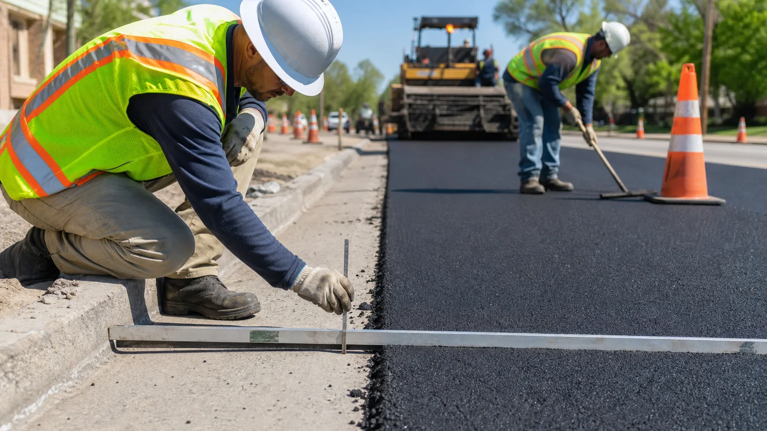 Quality-control step for asphalt paving in Murray, Utah