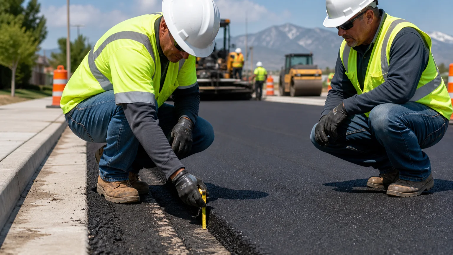 Quality-control step for asphalt paving in Riverton, Utah