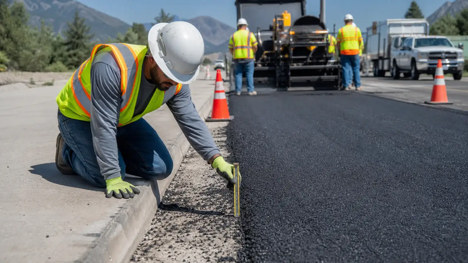 Quality-control step for asphalt paving in Salem, Utah