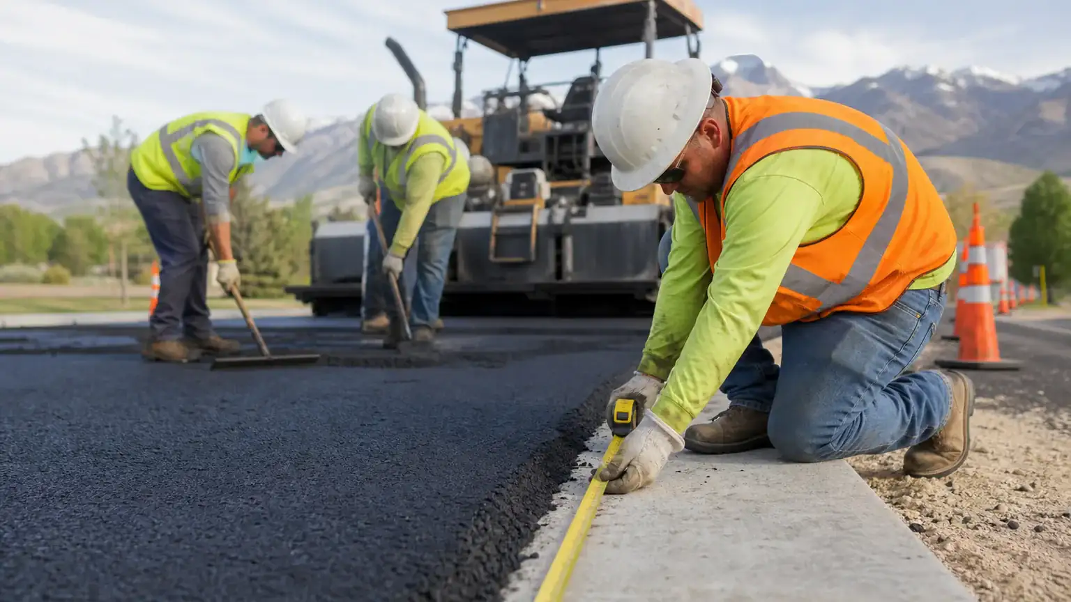 Quality-control step for asphalt paving in Santaquin, Utah