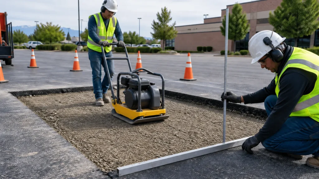 Pothole Repair in Utah quality-control inspection on Utah pavement