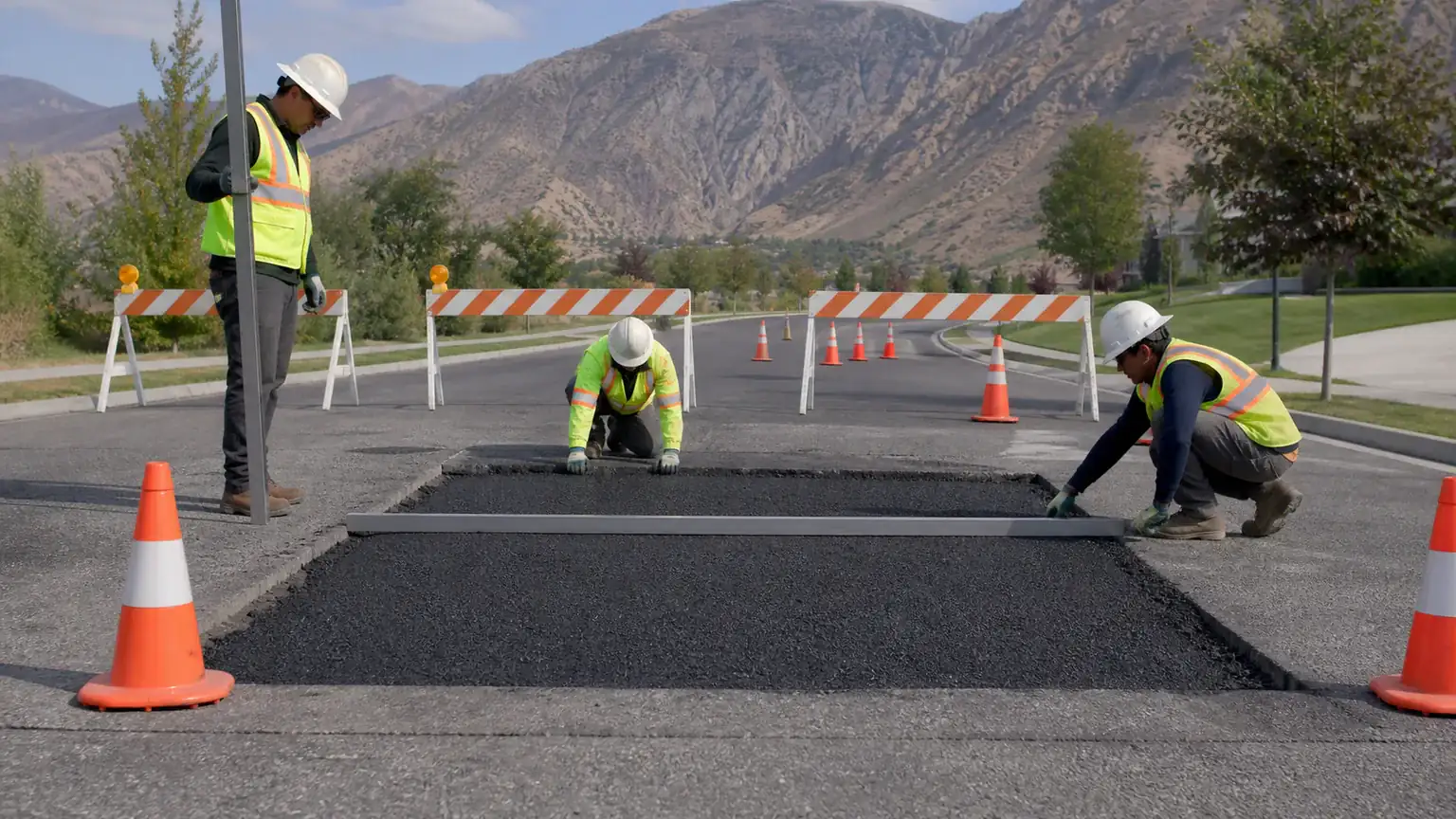 Quality-control step for asphalt repair in Mapleton, Utah