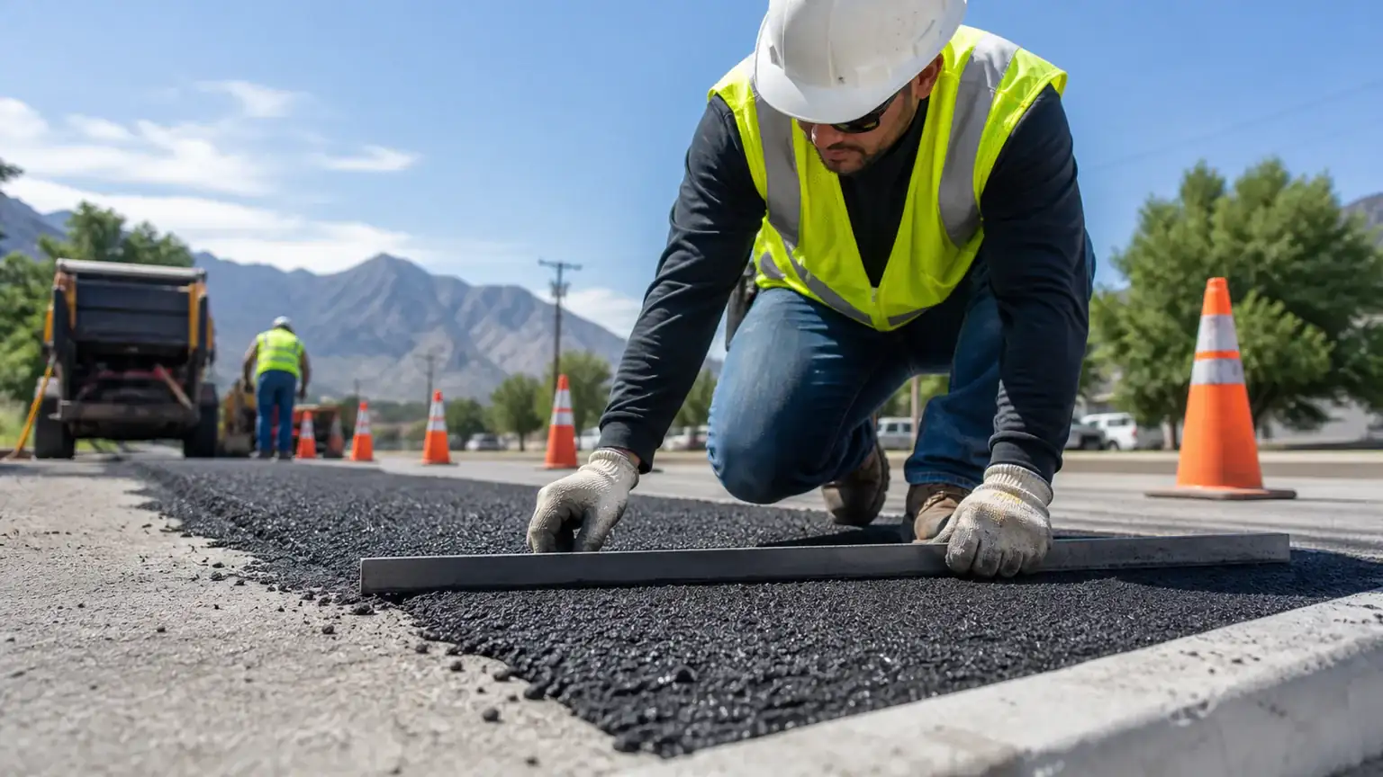 Quality-control step for asphalt repair in Santaquin, Utah