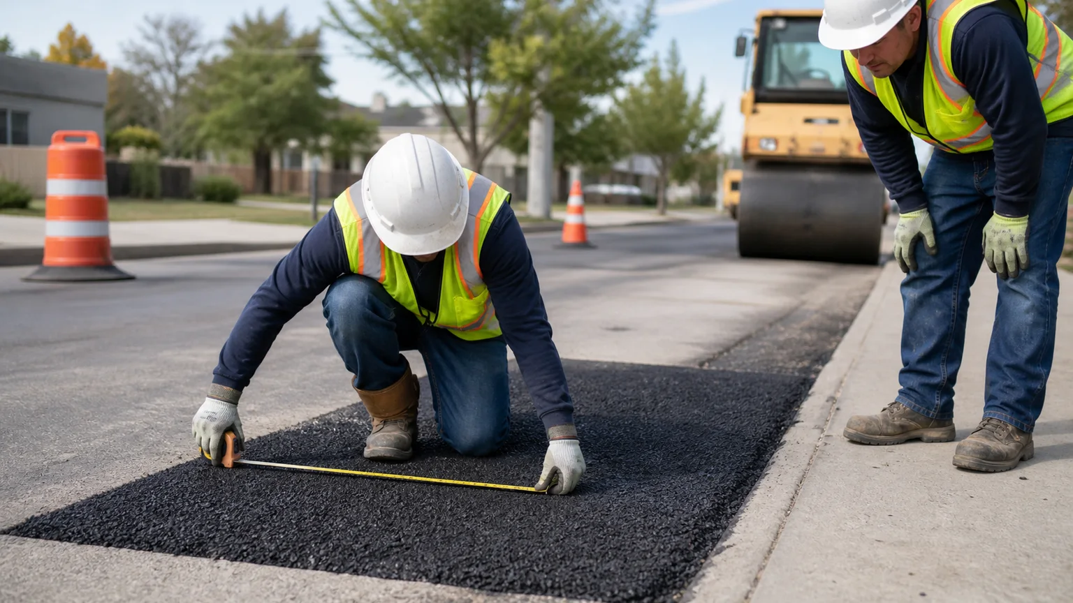 Quality-control step for asphalt repair in Taylorsville, Utah