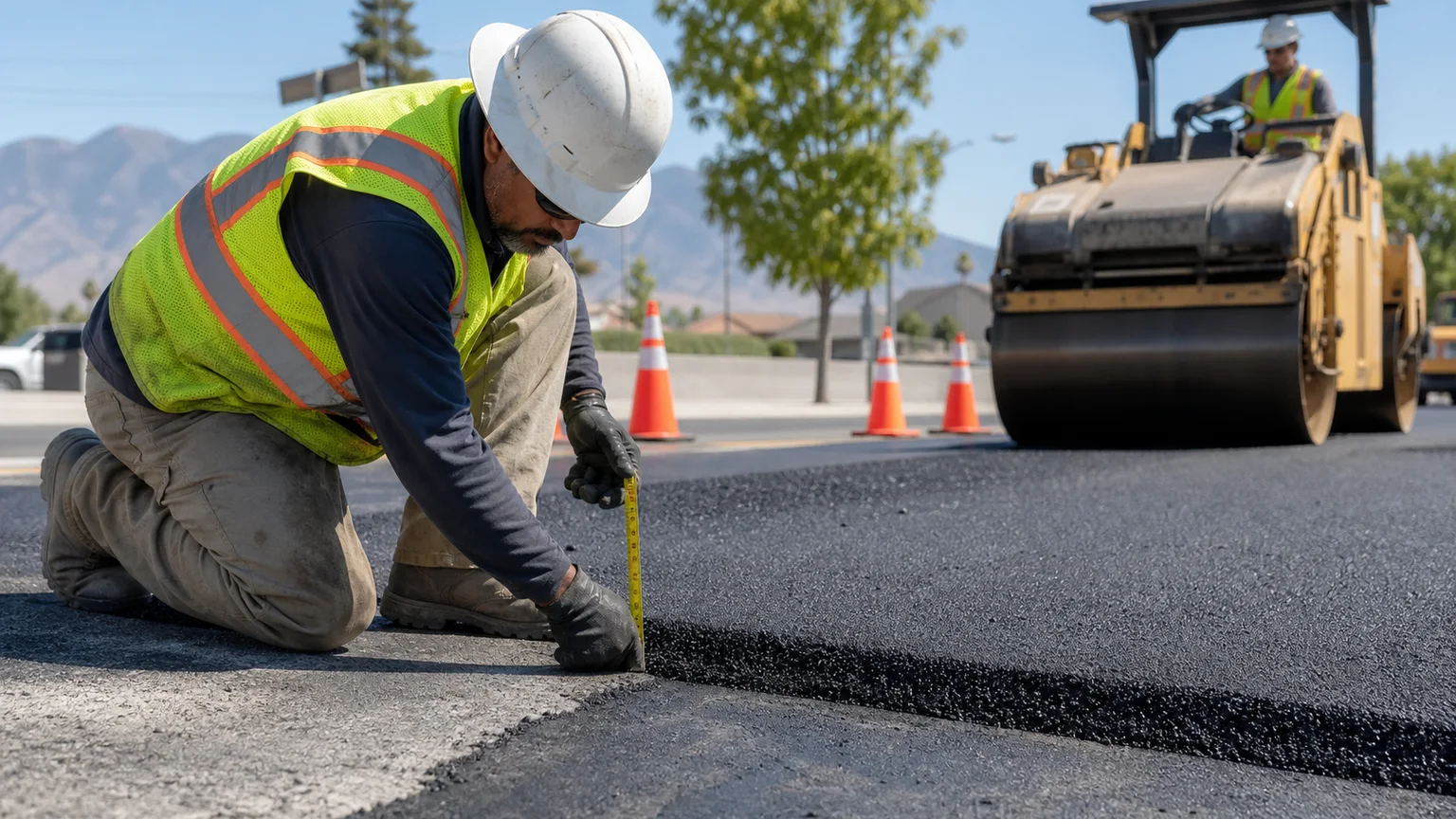 Quality-control step for asphalt repair in West Valley City, Utah