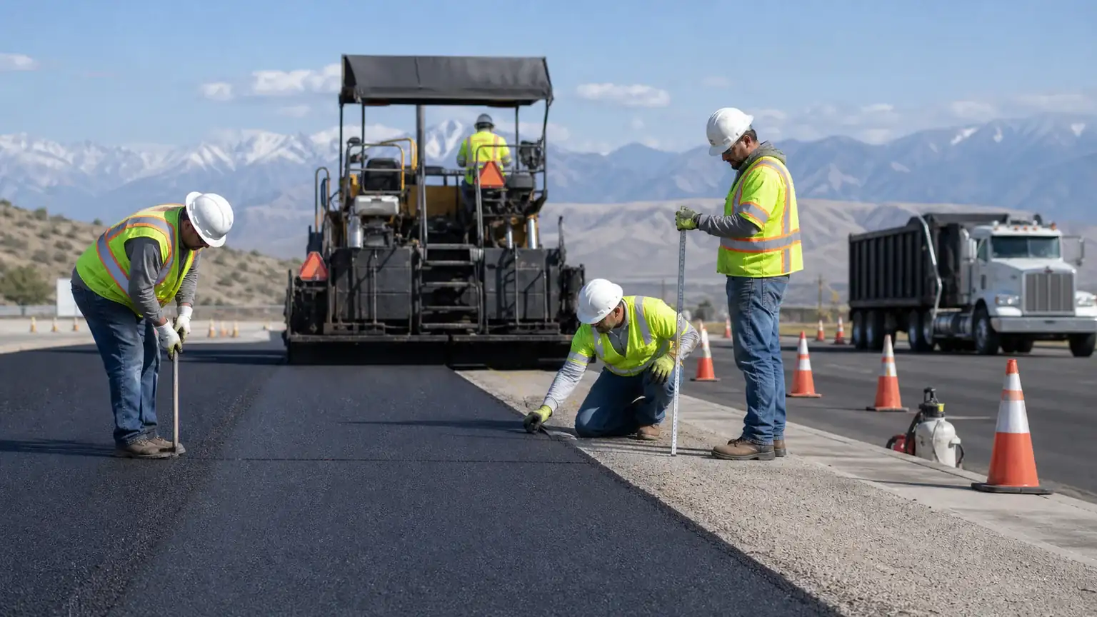 Quality-control step for commercial asphalt paving in Highland, Utah
