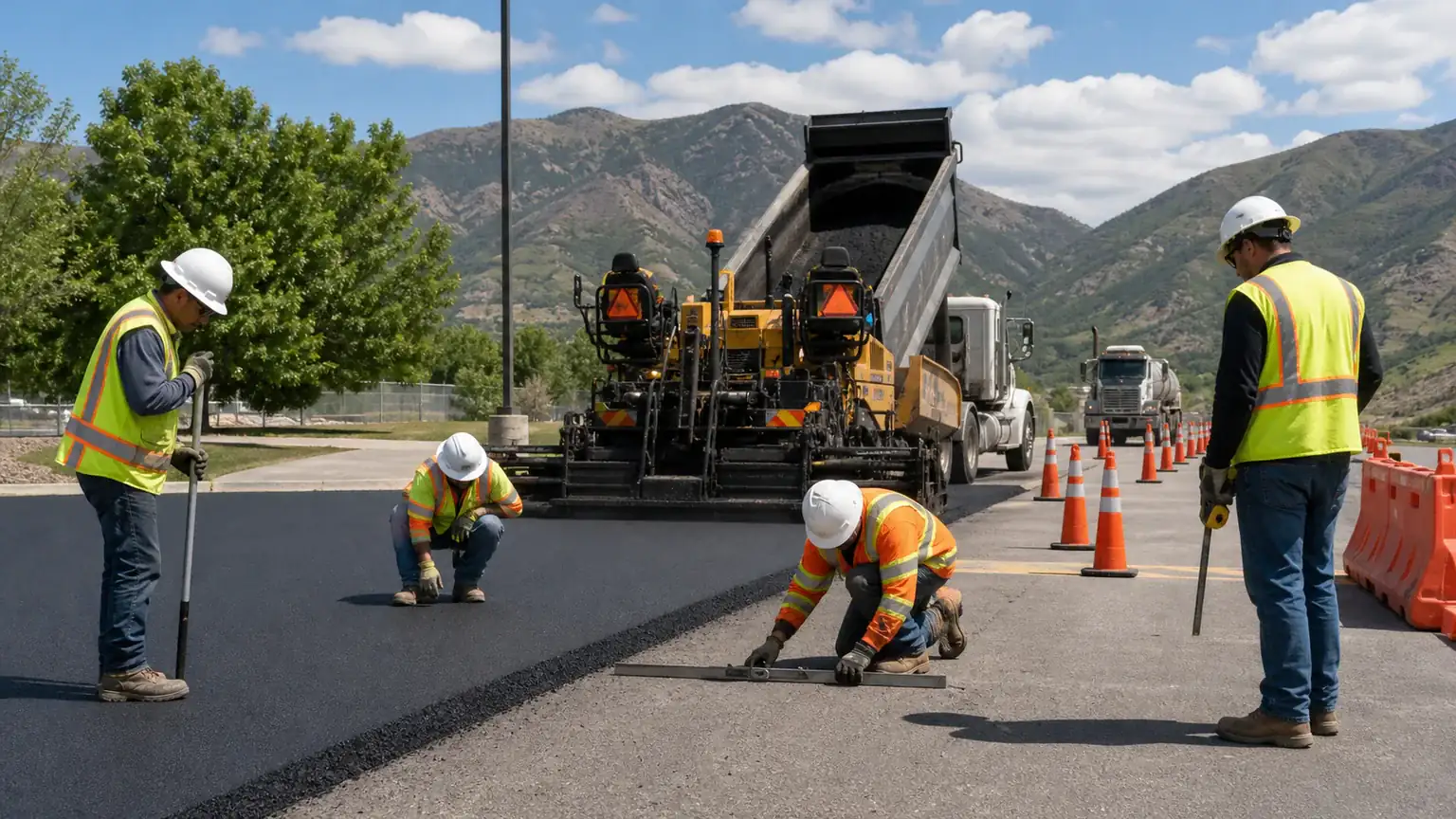 Quality-control step for commercial asphalt paving in Mapleton, Utah