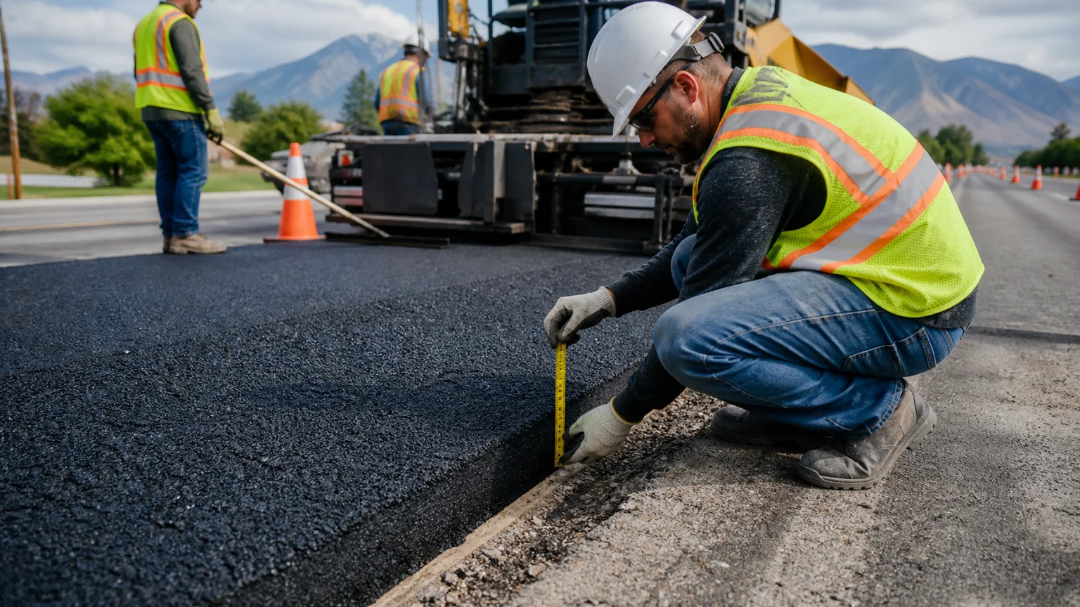 Quality-control step for commercial asphalt paving in Provo, Utah