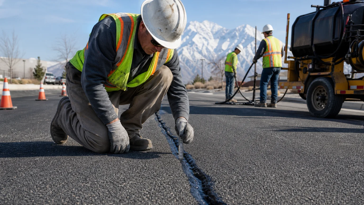 Quality-control step for crack sealing in Lehi, Utah