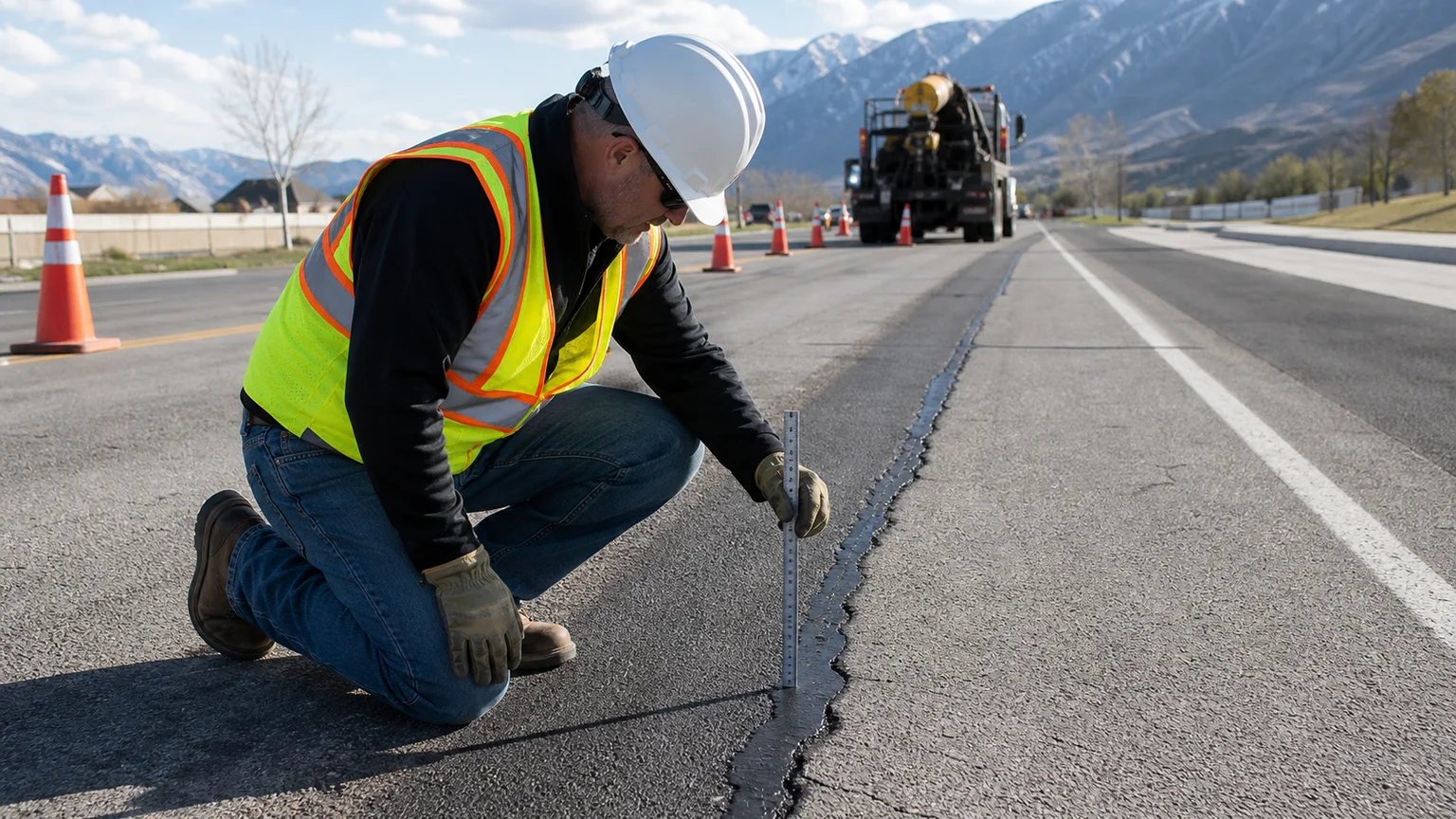 Quality-control step for crack sealing in Provo, Utah