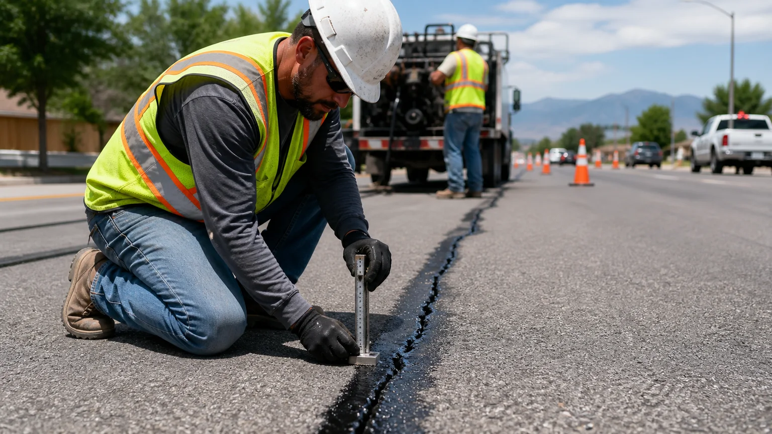 Quality-control step for crack sealing in Salt Lake City, Utah