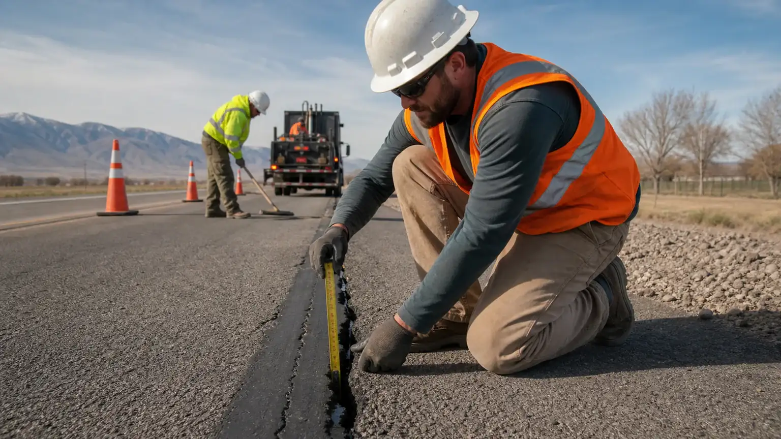 Quality-control step for crack sealing in Santaquin, Utah