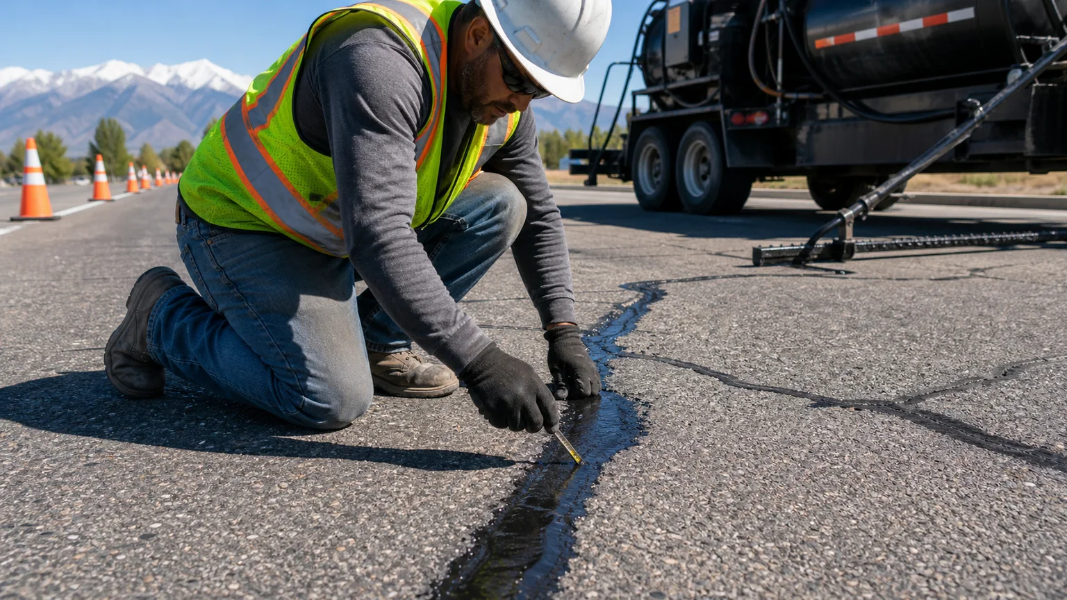 Quality-control step for crack sealing in Spanish Fork, Utah