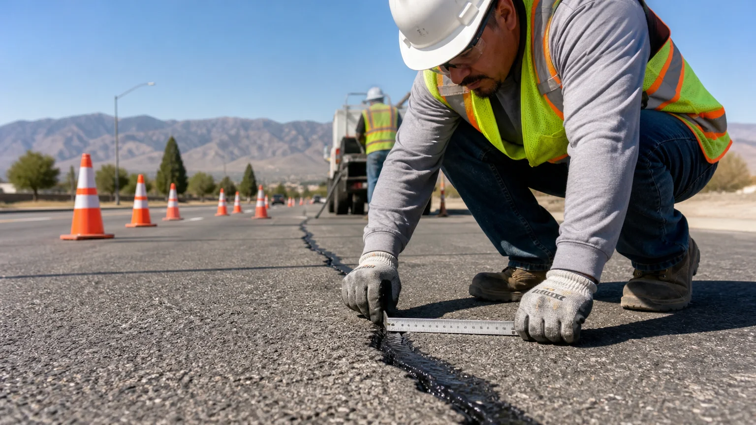 Quality-control step for crack sealing in West Valley City, Utah