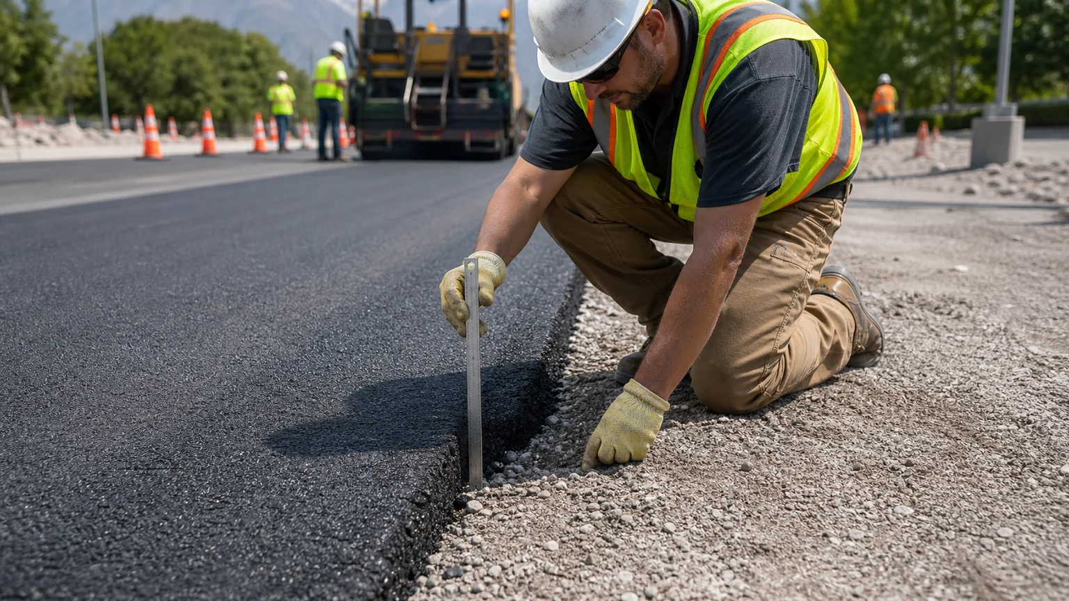 Quality-control step for parking lot paving in Provo, Utah