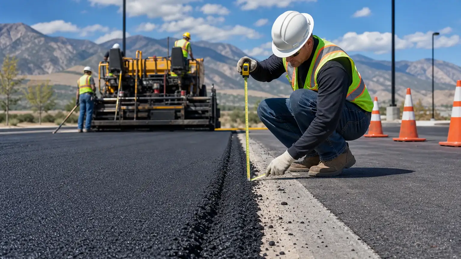 Quality-control step for parking lot paving in Salem, Utah