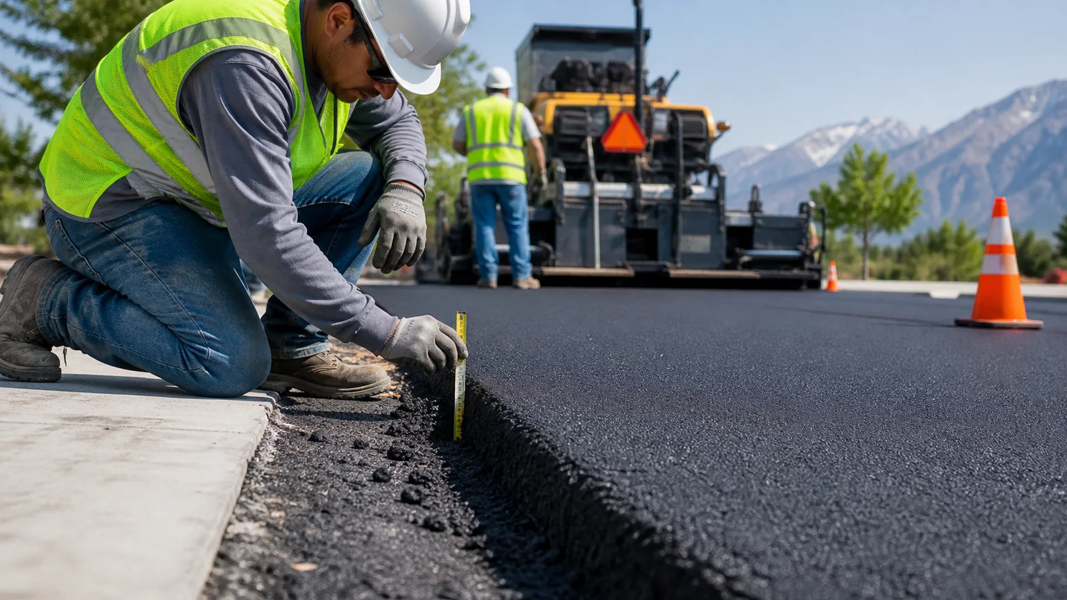 Quality-control step for parking lot paving in Salt Lake City, Utah