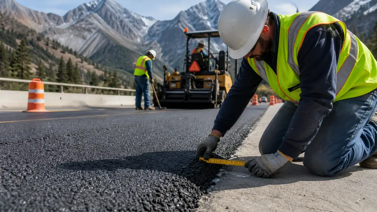 Quality-control step for pavement maintenance in Alpine, Utah