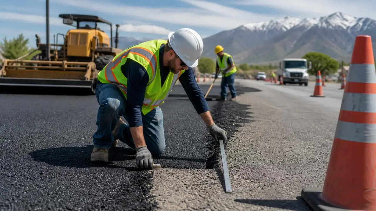 Quality-control step for pavement maintenance in American Fork, Utah