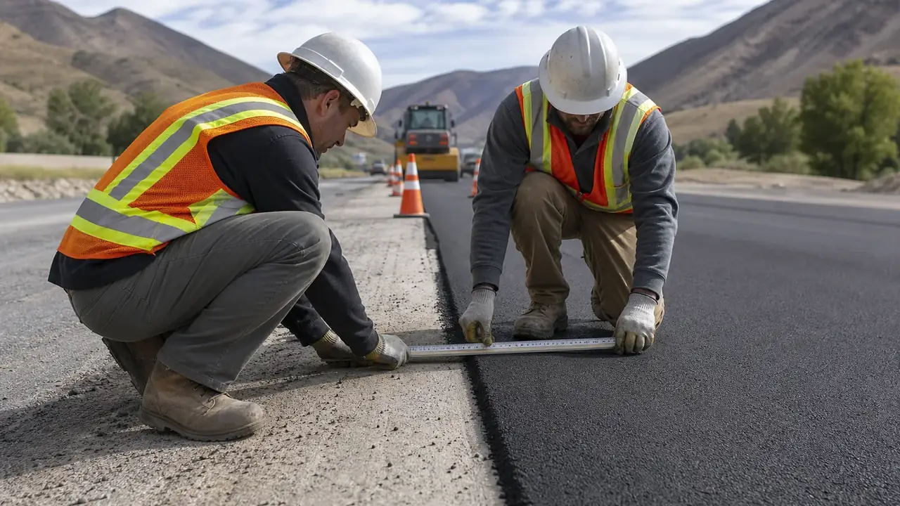Quality-control step for pavement maintenance in Cedar Hills, Utah