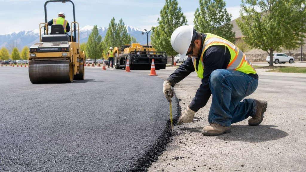 Utah Parking Lot Maintenance Budget Guide representative quality-control inspection
