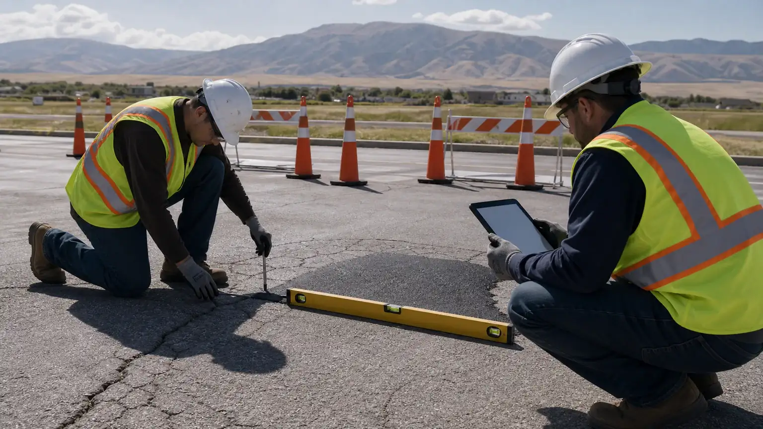 Quality-control step for pavement maintenance in Payson, Utah