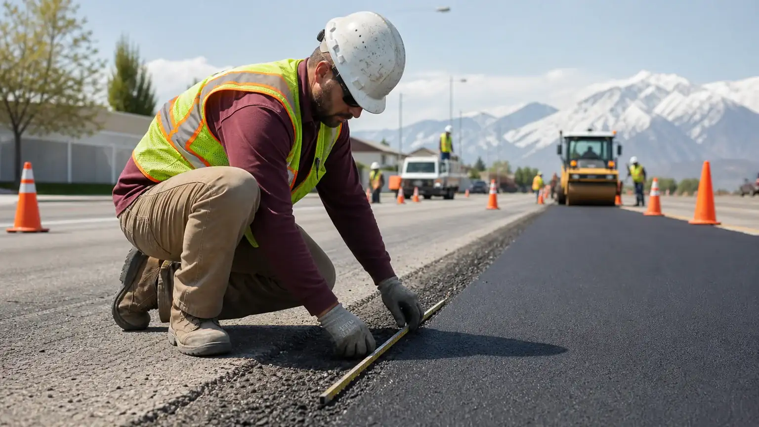 Quality-control step for pavement maintenance in Salem, Utah