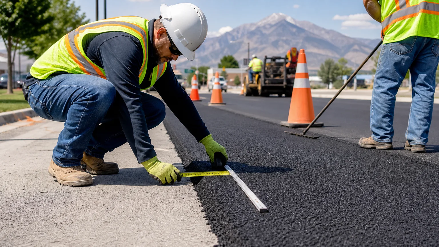 Quality-control step for pavement maintenance in Sandy, Utah