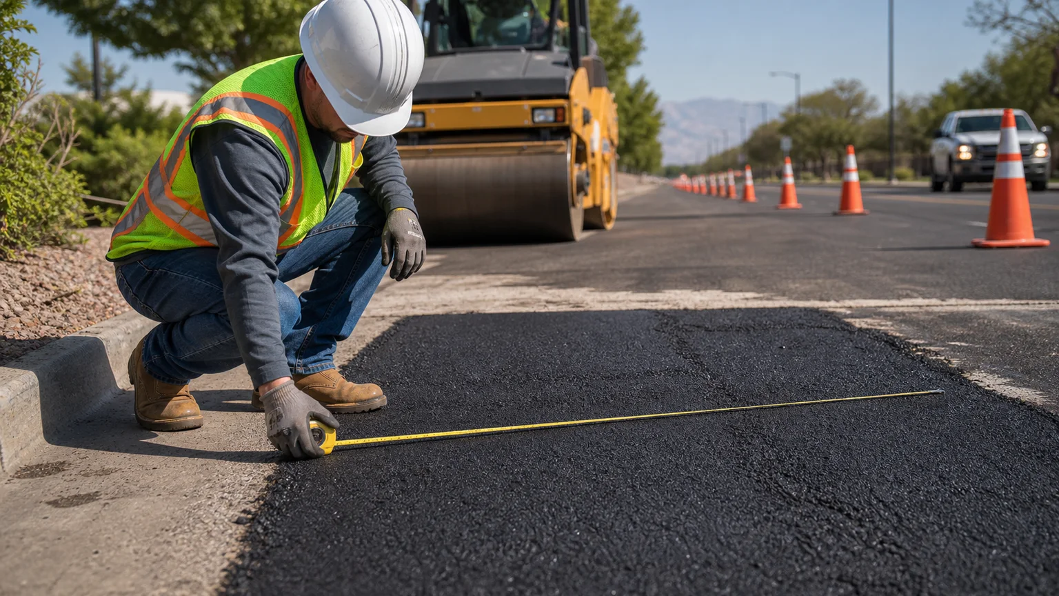 Quality-control step for pavement maintenance in South Jordan, Utah