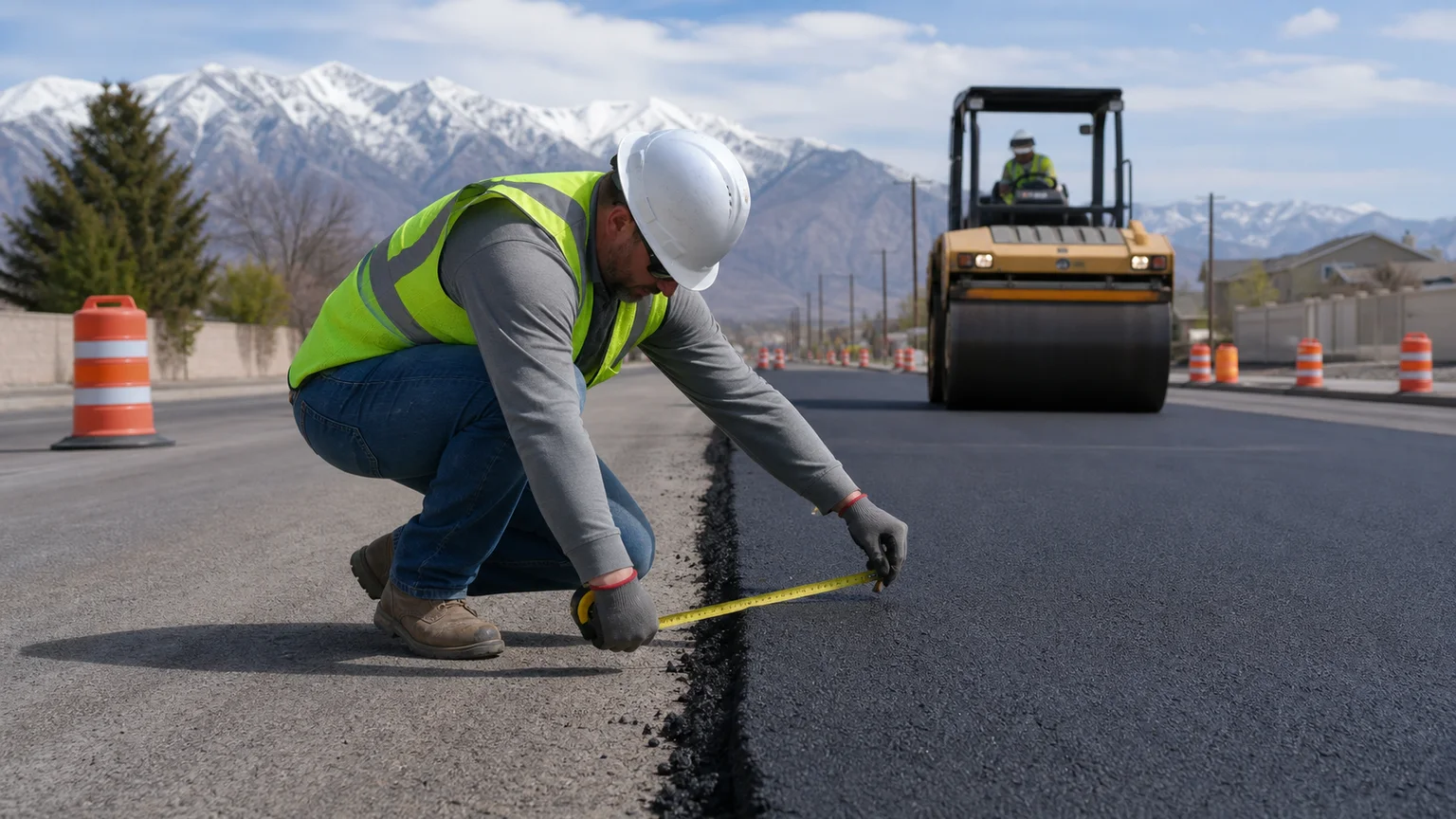 Quality-control step for pavement maintenance in Spanish Fork, Utah