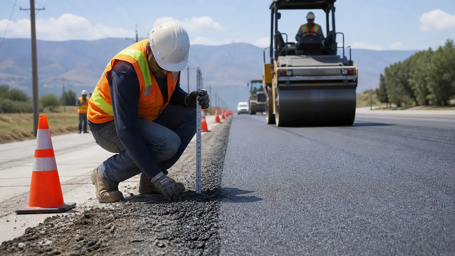 Quality-control step for pavement maintenance in Spring Lake, Utah