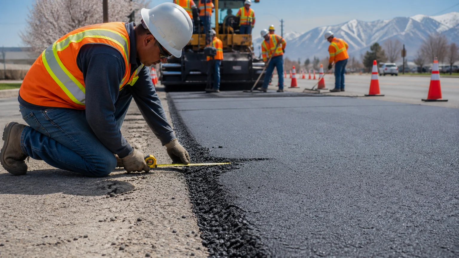 Quality-control step for pavement maintenance in West Jordan, Utah