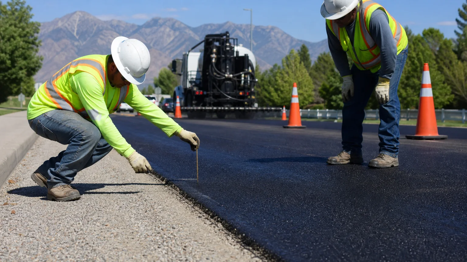Quality-control step for sealcoating in American Fork, Utah