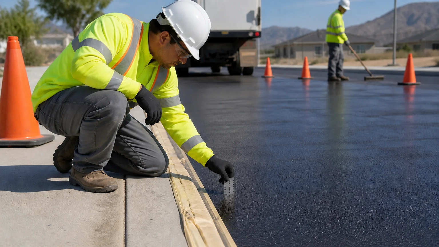 Quality-control step for sealcoating in Goshen, Utah