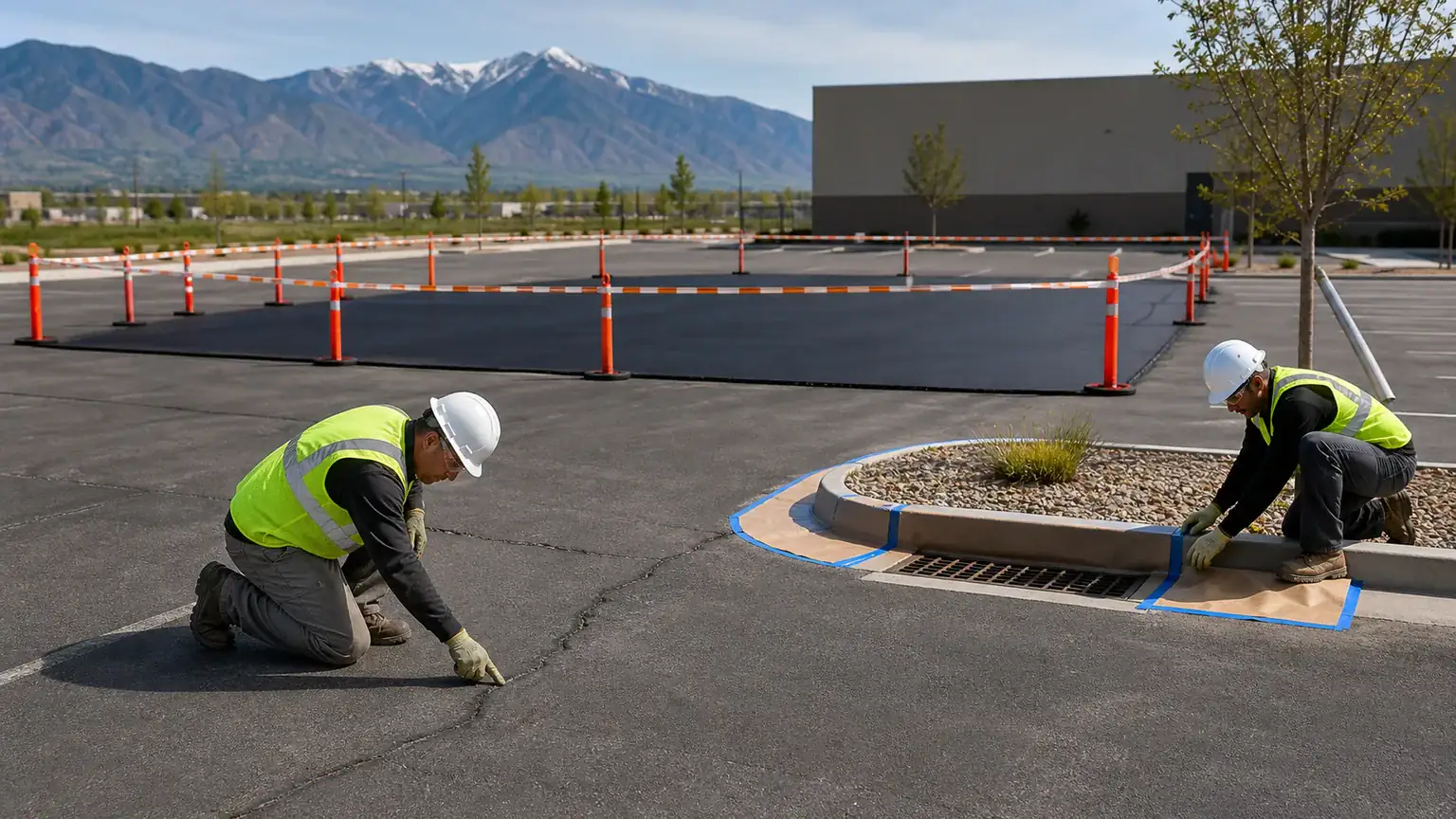 Quality-control step for sealcoating in Lindon, Utah