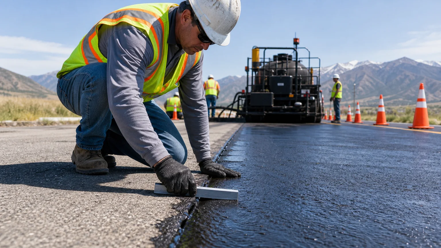 Quality-control step for sealcoating in Magna, Utah