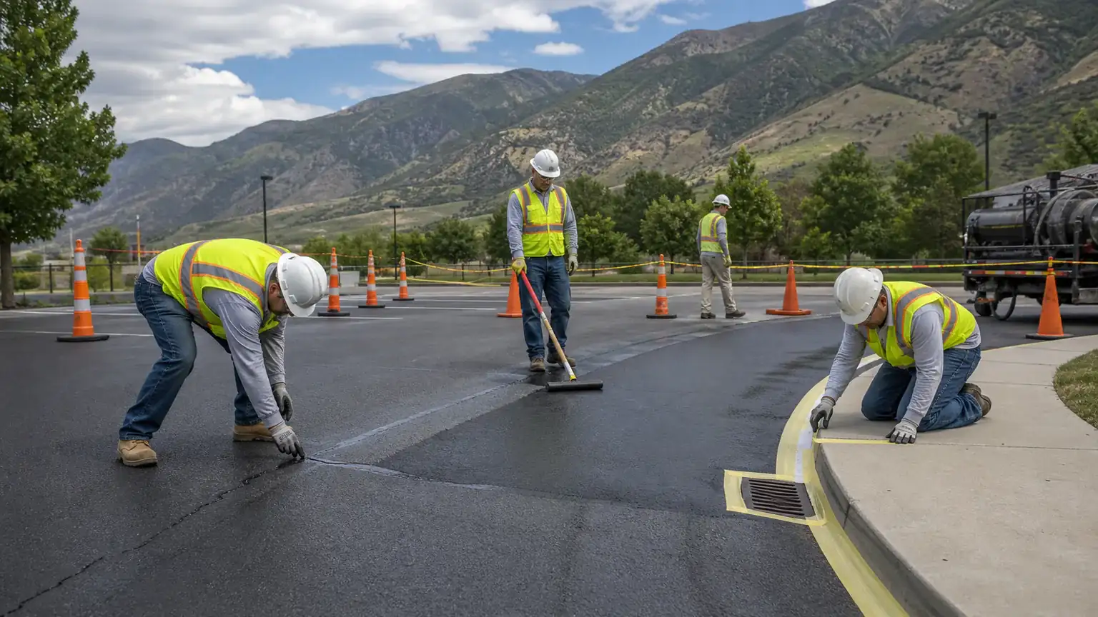 Quality-control step for sealcoating in Mapleton, Utah
