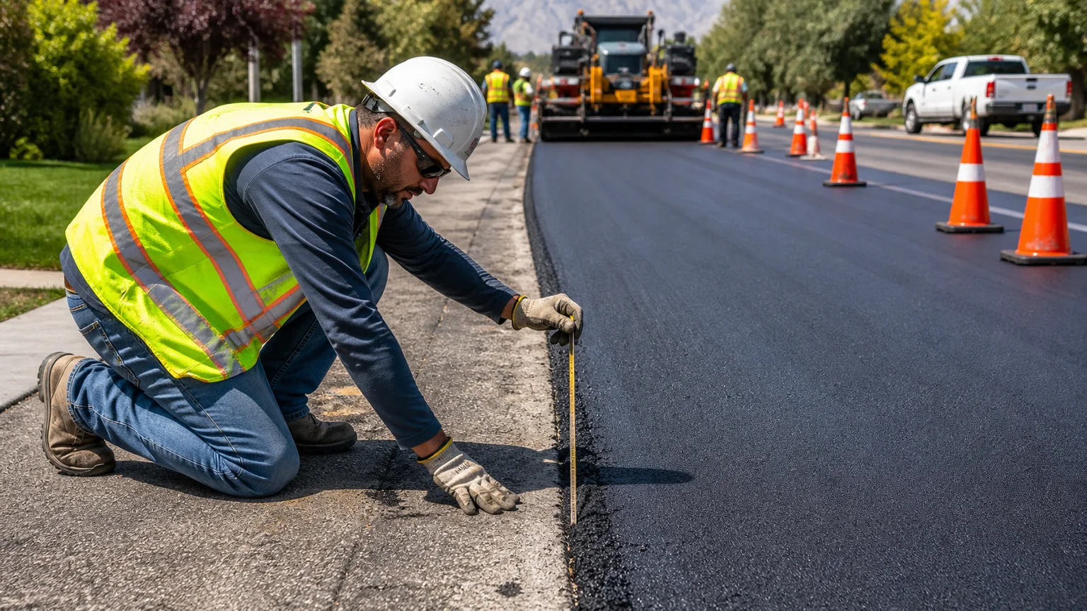 Quality-control step for sealcoating in Millcreek, Utah