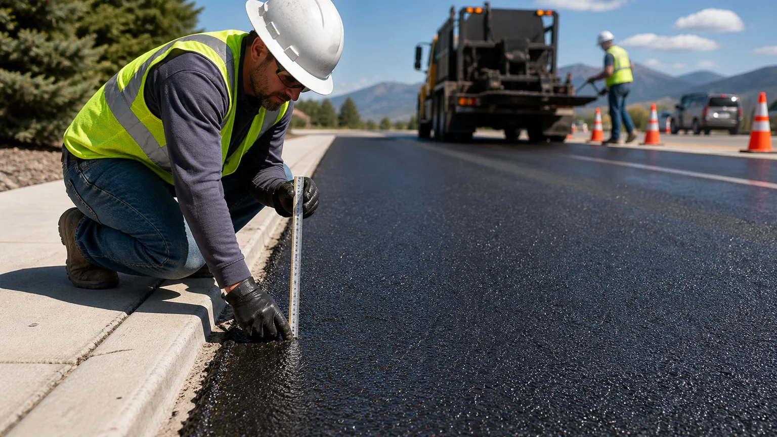 Quality-control step for sealcoating in Payson, Utah