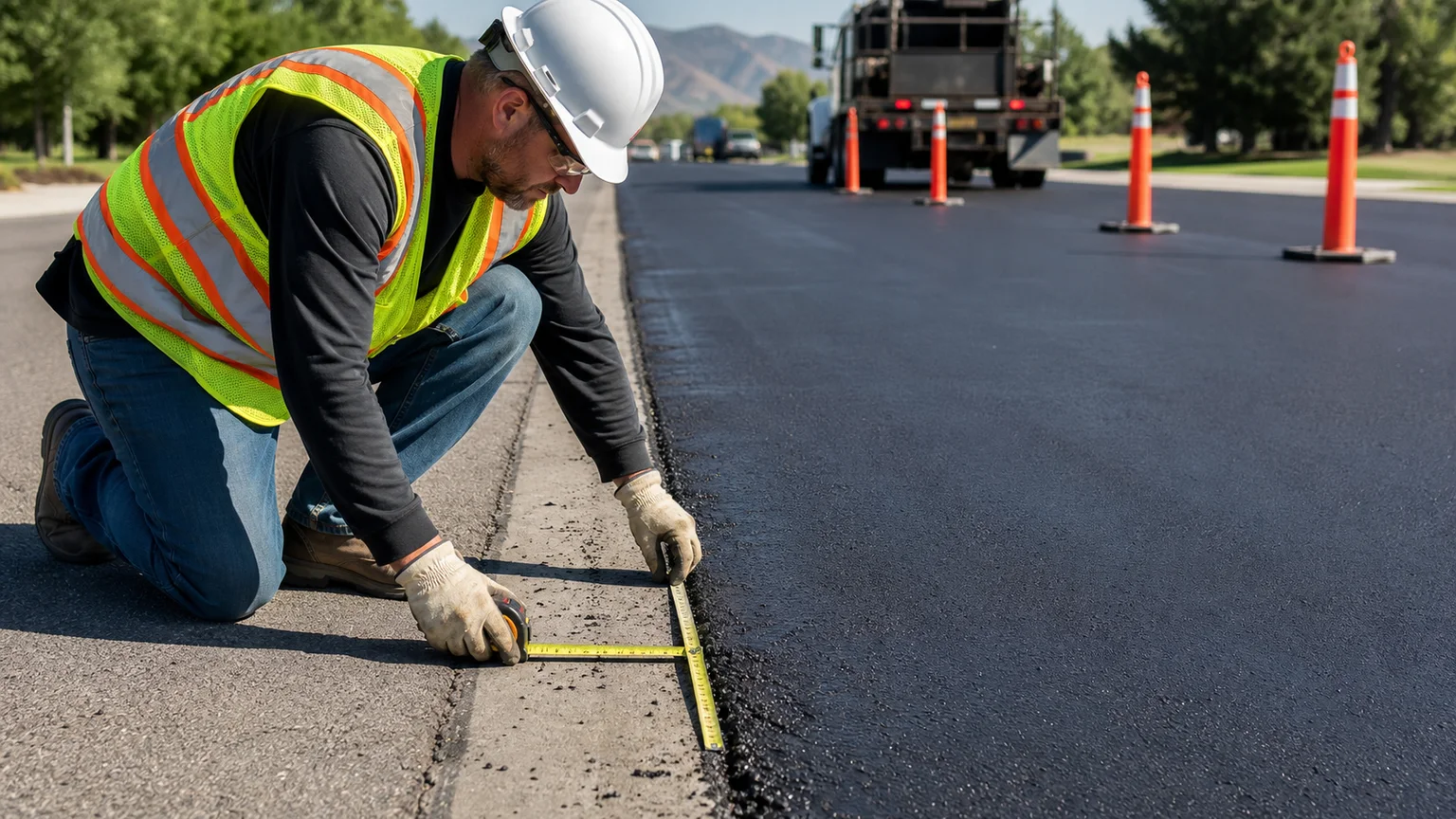 Quality-control step for sealcoating in Riverton, Utah