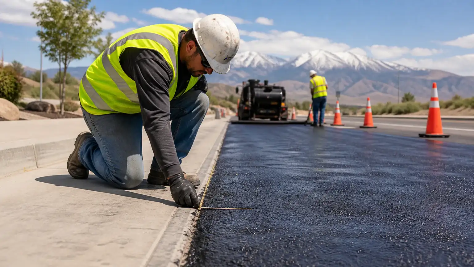 Quality-control step for sealcoating in Santaquin, Utah