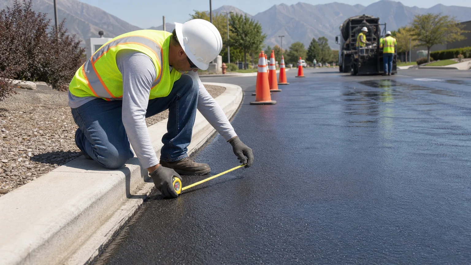 Quality-control step for sealcoating in Taylorsville, Utah
