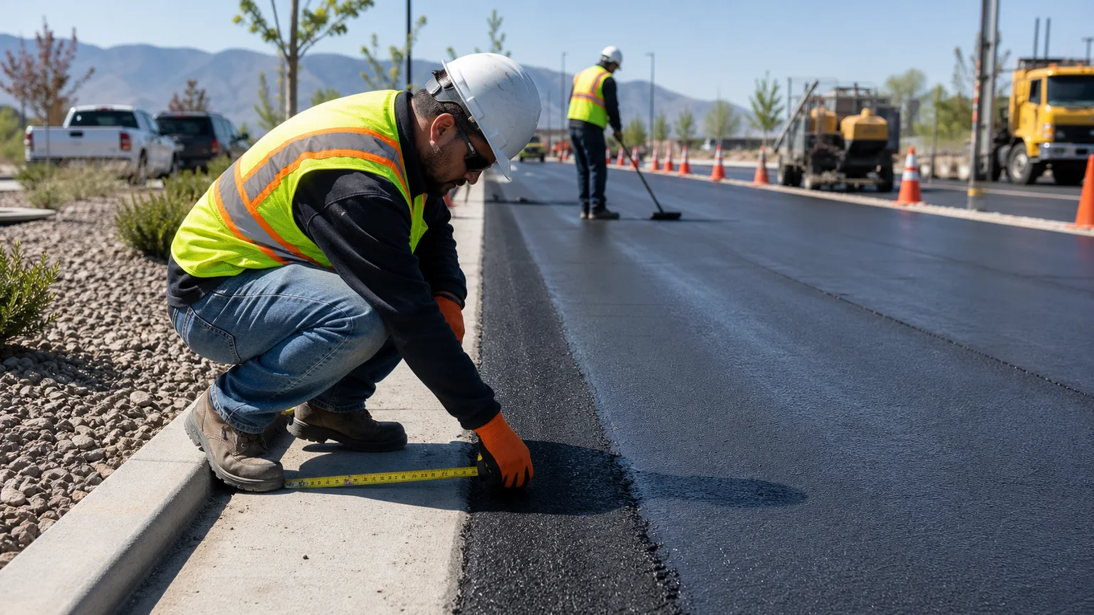 Quality-control step for sealcoating in West Jordan, Utah