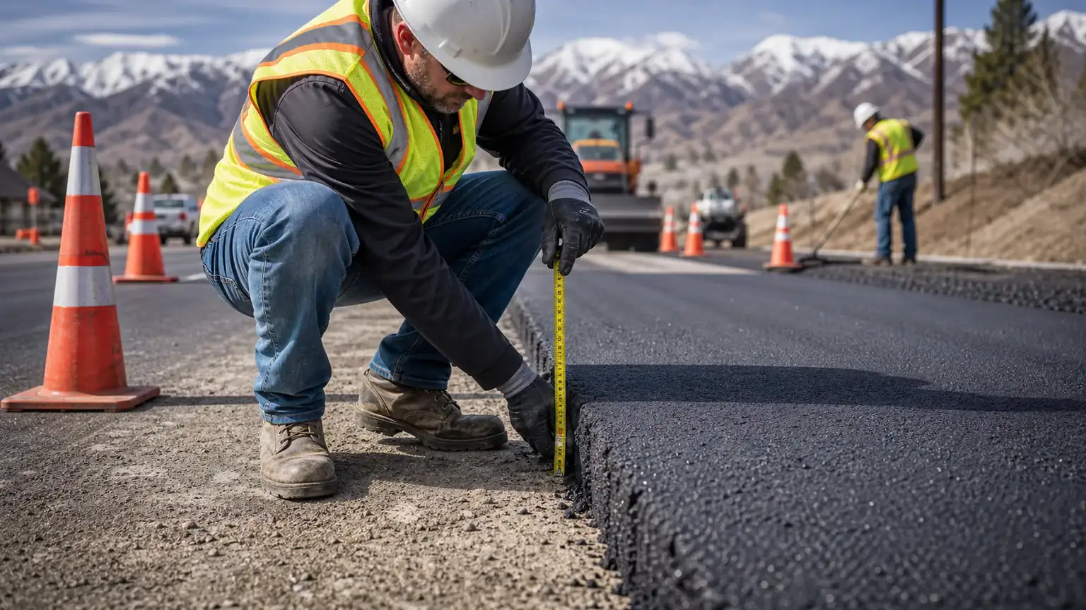 Quality-control step for asphalt resurfacing & overlay in Alpine, Utah