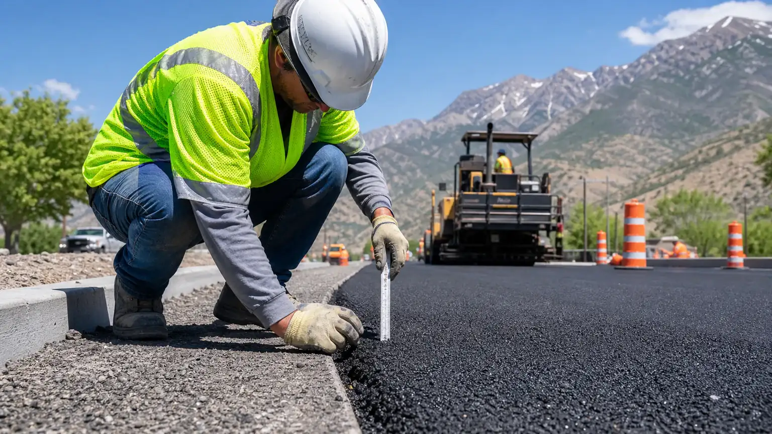 Quality-control step for asphalt resurfacing & overlay in American Fork, Utah