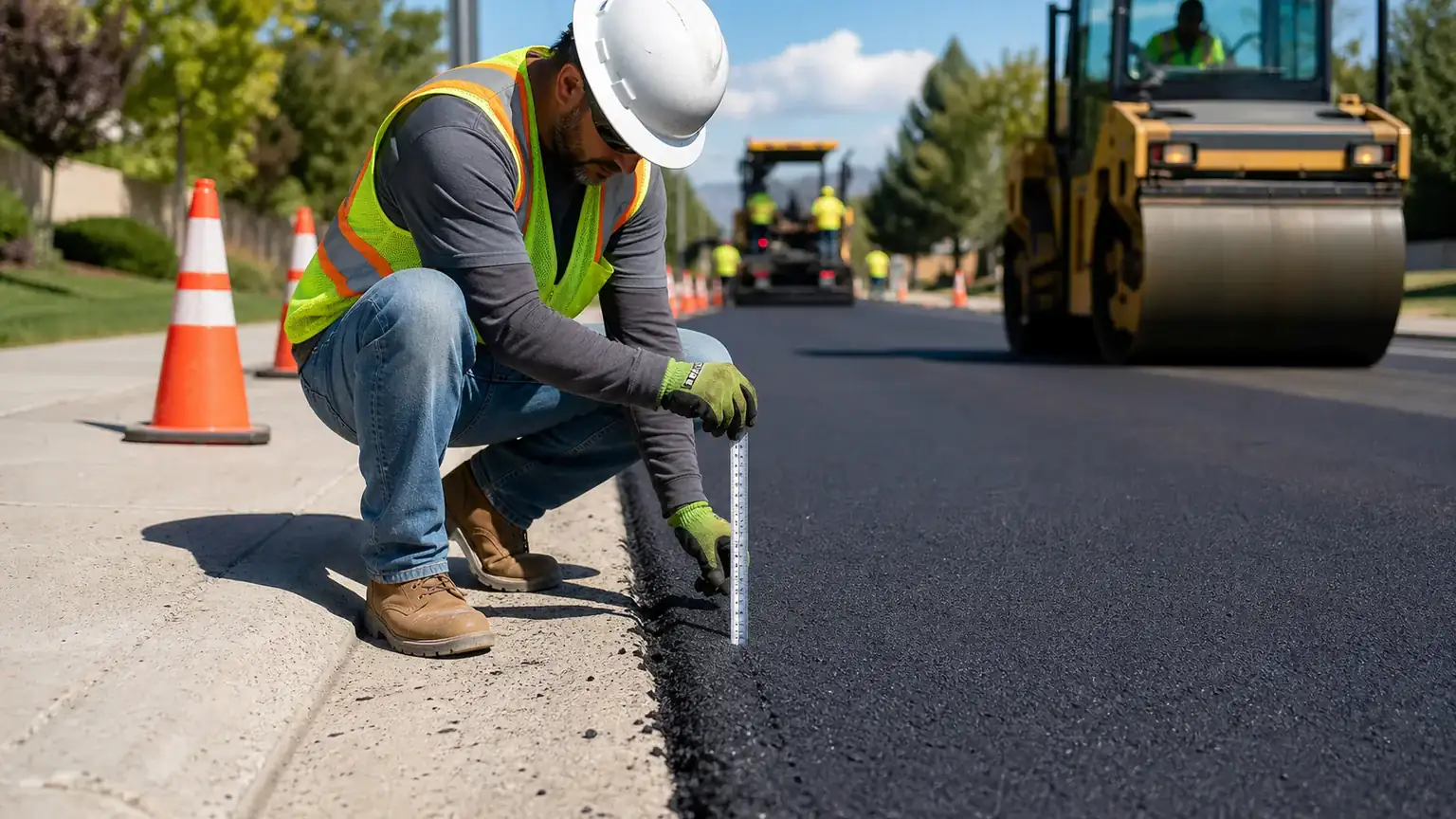 Quality-control step for asphalt resurfacing & overlay in Bluffdale, Utah