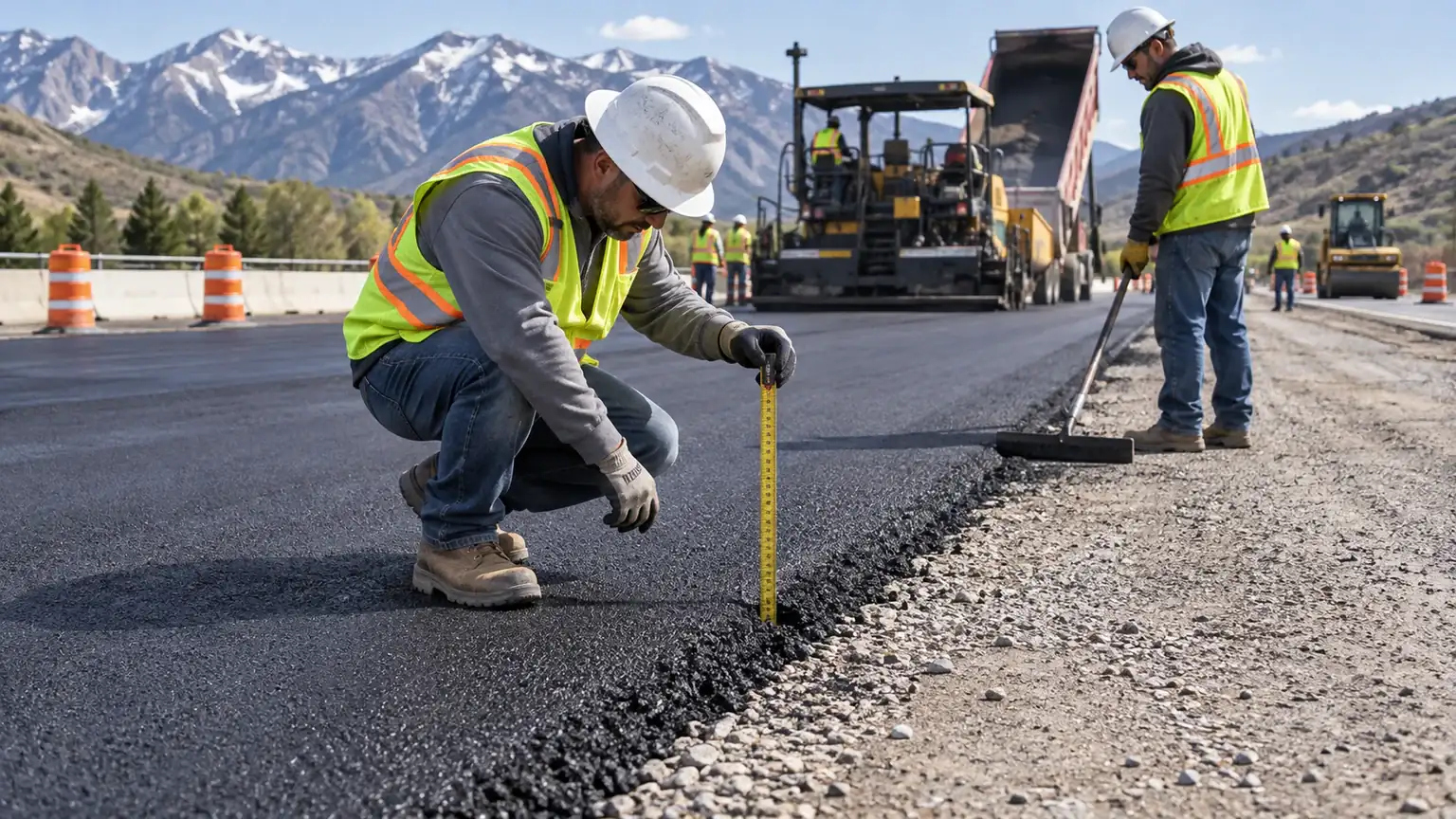 Quality-control step for asphalt resurfacing & overlay in Elk Ridge, Utah