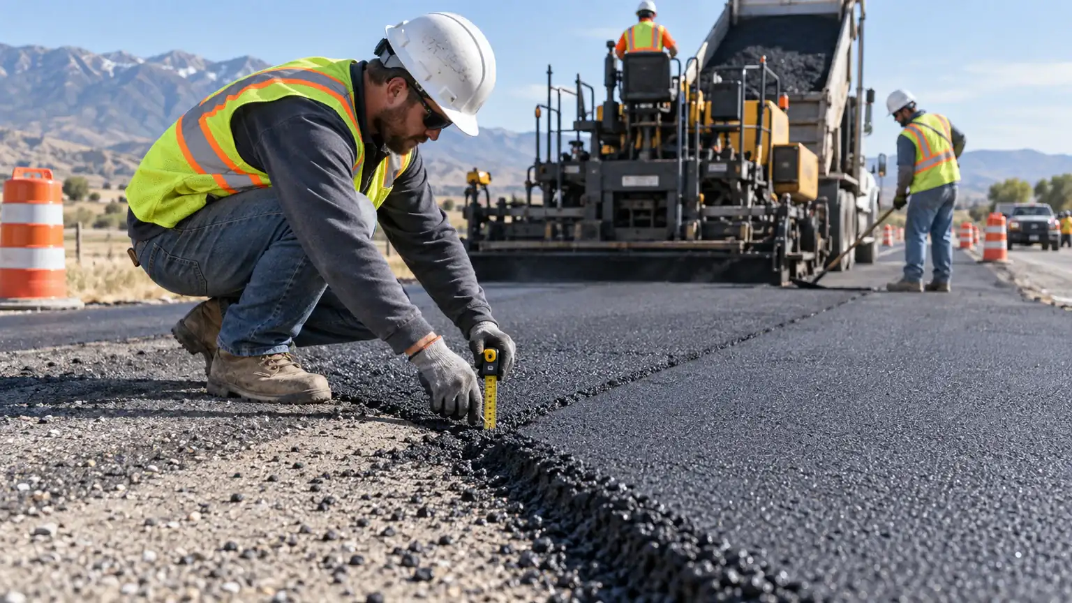 Quality-control step for asphalt resurfacing & overlay in Goshen, Utah