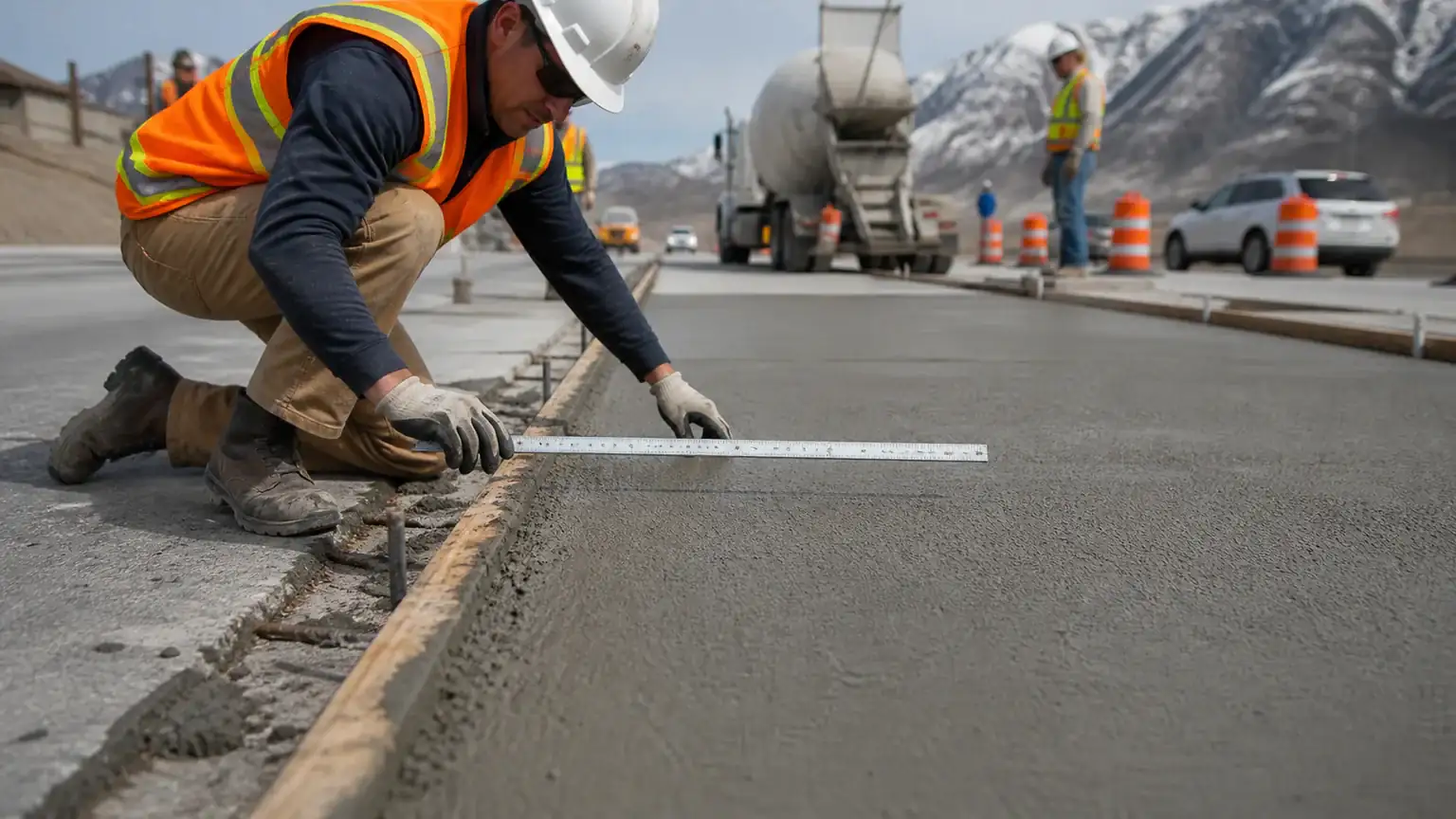 Quality-control step for concrete paving & repair in Alpine, Utah