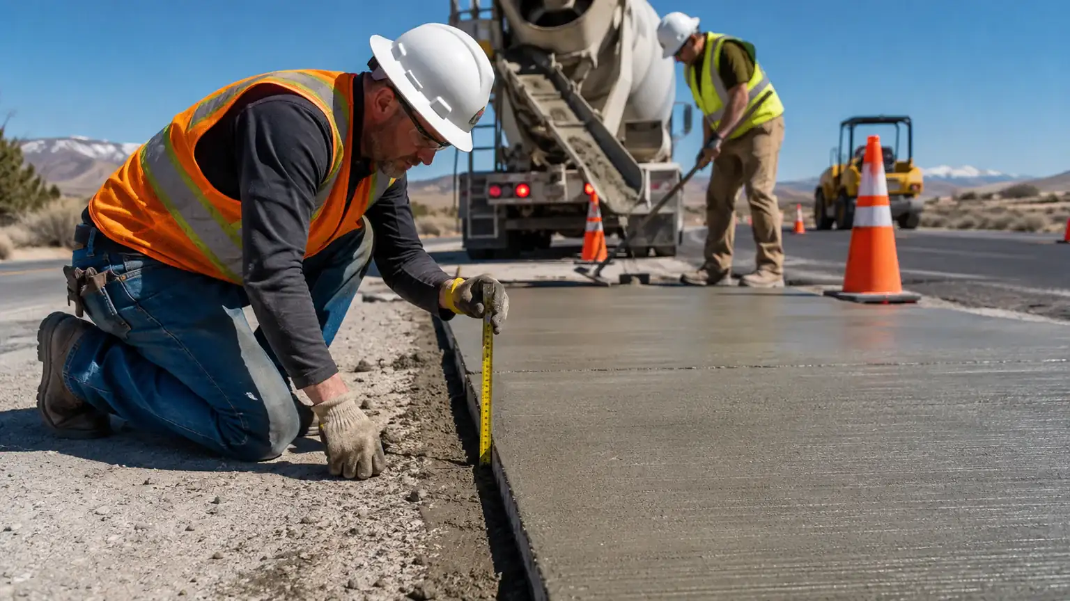 Quality-control step for concrete paving & repair in Cedar Fort, Utah